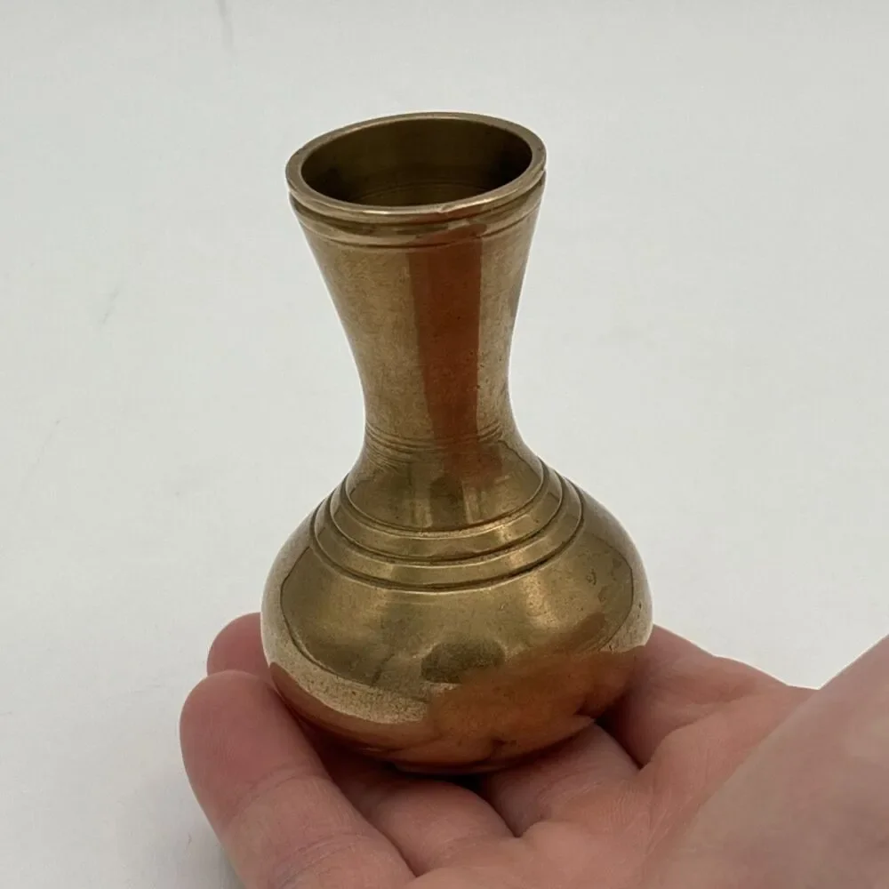 Vintage Miniature Brass Vase 3.2